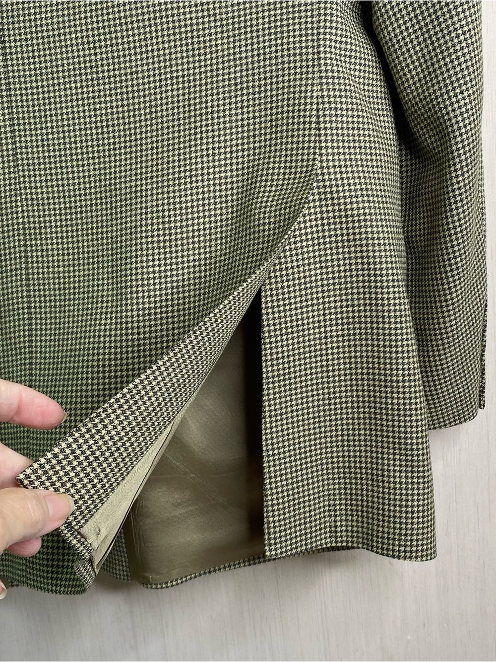 Brooks Brothers Men’s Houndstooth Wool Blend Sport Coat Blazer Tan/Black 42R - Picture 7 of 12